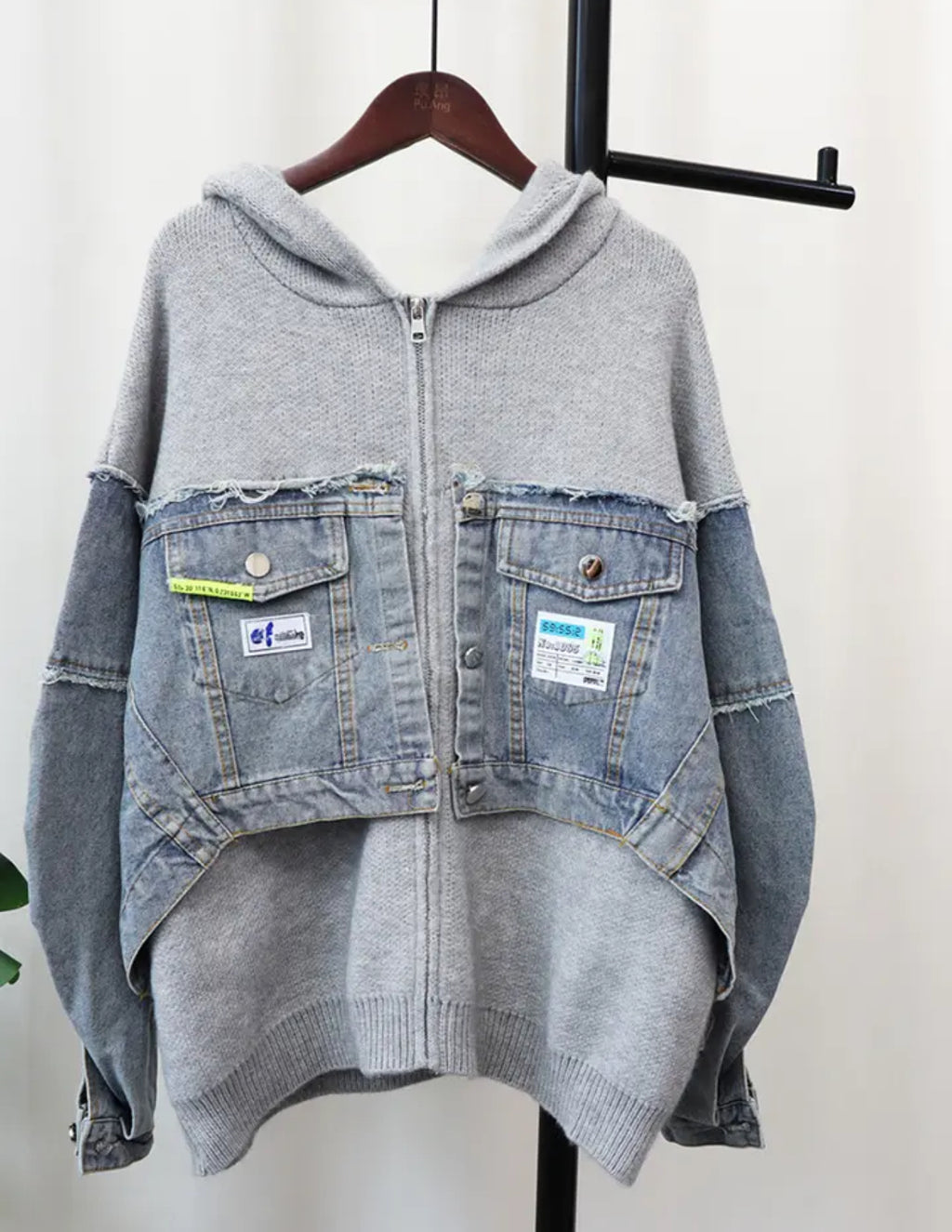 Denim Patchwork Hoodie – cREEations The Boutique LLC